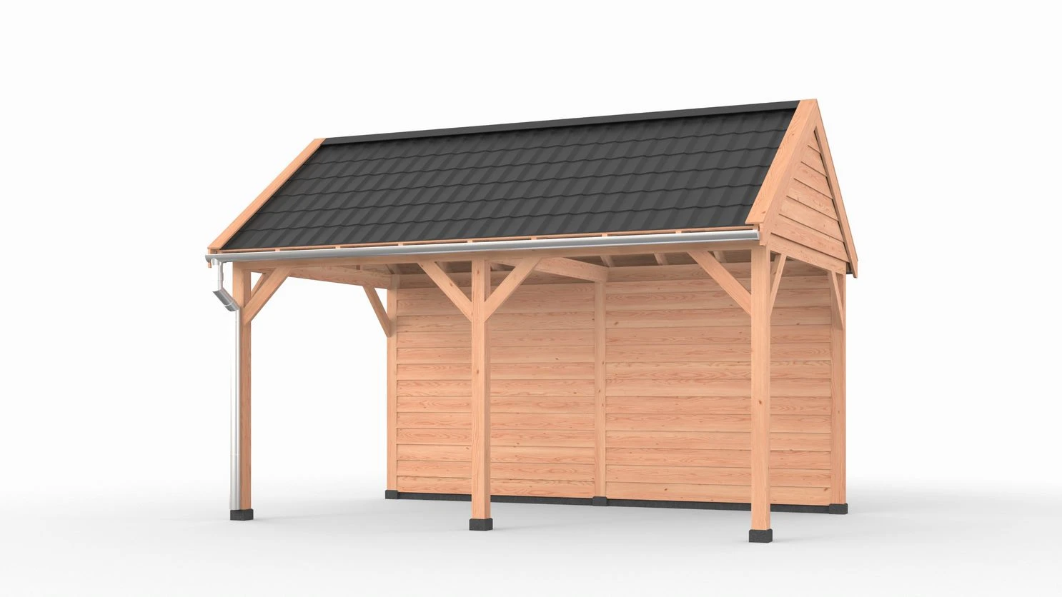 Douglas overkapping zadeldak, 500 x 300, met achterwand, Westwood DIY - Afbeelding 1